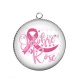 Pendentif Cabochon Argent - octobre rose