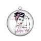 Pendentif Cabochon Argent - votre prénom octobre rose