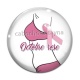Cabochon Verre - octobre rose