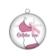 Pendentif Cabochon Argent - octobre rose
