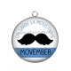 Pendentif Cabochon Argent - on garde la moustache