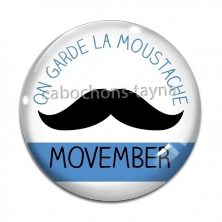 Cabochon Verre - on garde la moustache