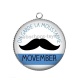 Pendentif Cabochon Argent - on garde la moustache