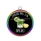Pendentif Cabochon Argent - j'peux pas j'ai apéro