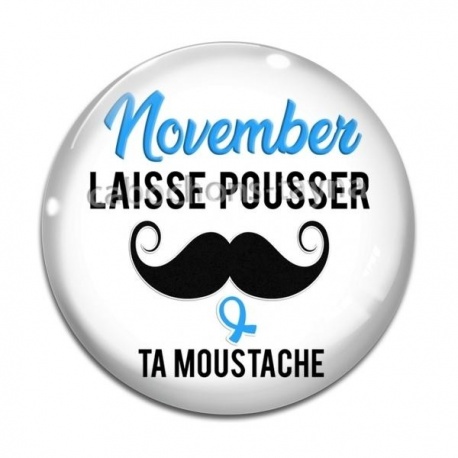 Cabochon Verre - november laisse pousser ta moustache