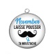 Pendentif Cabochon Argent - november laisse pousser ta moustache