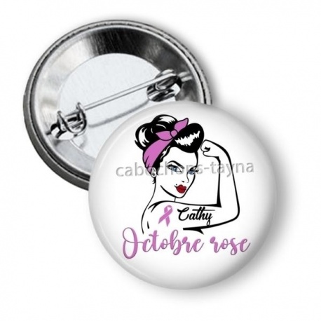 Badge - votre prénom octobre rose