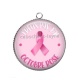 Pendentif Cabochon Argent - j'peux pas j'ai octobre rose