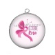 Pendentif Cabochon Argent - octobre rose