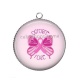 Pendentif Cabochon Argent - octobre rose