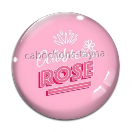 Cabochon Verre - octobre rose