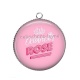 Pendentif Cabochon Argent - octobre rose