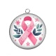 Pendentif Cabochon Argent - octobre rose