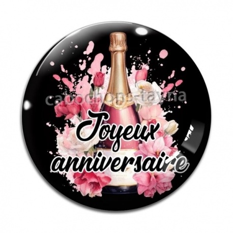 Cabochon Verre - joyeux anniversaire
