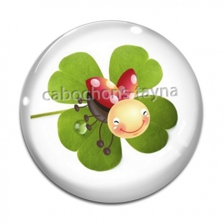 Cabochon Verre - coccinelle