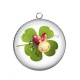 Pendentif Cabochon Argent - coccinelle