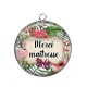 Pendentif Cabochon Argent - merci maîtresse