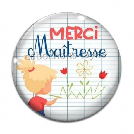 Cabochon Verre - merci maîtresse