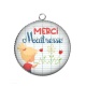 Pendentif Cabochon Argent - merci maîtresse