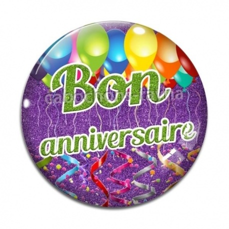 Cabochon Verre - bon anniversaire