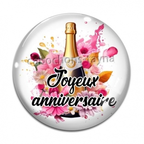 Cabochon Verre - joyeux anniversaire