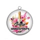 Pendentif Cabochon Argent - joyeux anniversaire