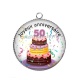 Pendentif Cabochon Argent - joyeux anniversaire 50 ans
