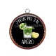Pendentif Cabochon Argent - j'peux pas j'ai apéro