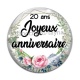 Cabochon Verre - joyeux anniversaire 20 ans