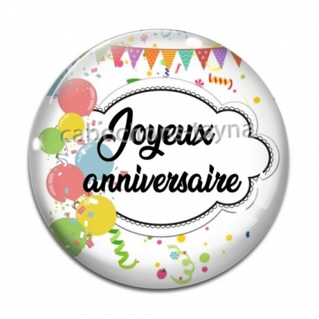 Cabochon Verre - joyeux anniversaire