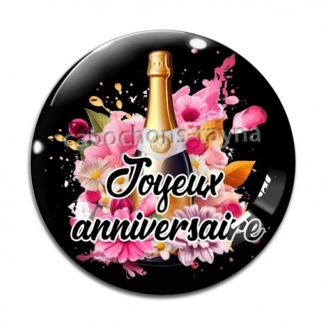 Cabochon Verre - joyeux anniversaire