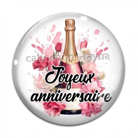 Cabochon Verre - joyeux anniversaire
