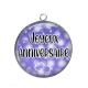Pendentif Cabochon Argent - joyeux anniversaire