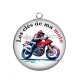 Pendentif Cabochon Argent - les clés de ma moto