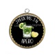 Pendentif Cabochon Argent - j'peux pas j'ai apéro