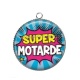 Pendentif Cabochon Argent - super motarde