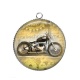 Pendentif Cabochon Argent - moto