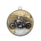 Pendentif Cabochon Argent - moto