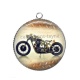 Pendentif Cabochon Argent - moto