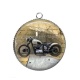 Pendentif Cabochon Argent - moto