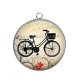 Pendentif Cabochon Argent - vélo