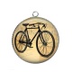 Pendentif Cabochon Argent - vélo