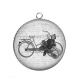 Pendentif Cabochon Argent - vélo