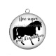 Pendentif Cabochon Argent - une super prof d'équitation