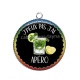 Pendentif Cabochon Argent - j'peux pas j'ai apéro