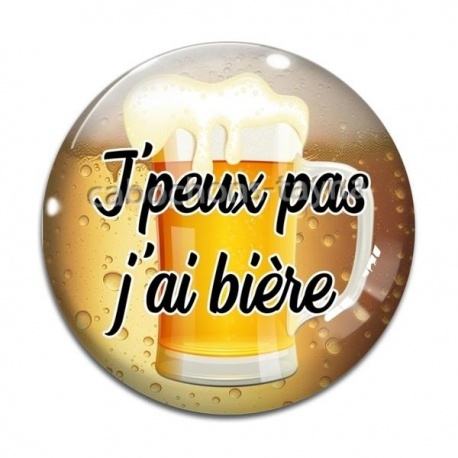 Cabochon Verre - j'peux pas j'a bière
