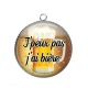 Pendentif Cabochon Argent - j'peux pas j'a bière