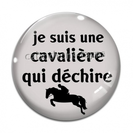 Cabochon Verre - je suis une cavalière qui déchire