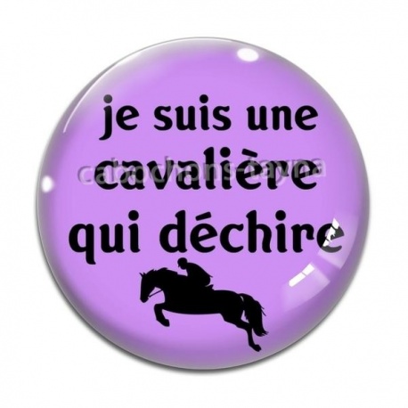 Cabochon Verre - je suis une cavalière qui déchire