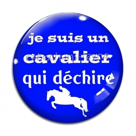 Cabochon Verre - je suis un cavalier qui déchire